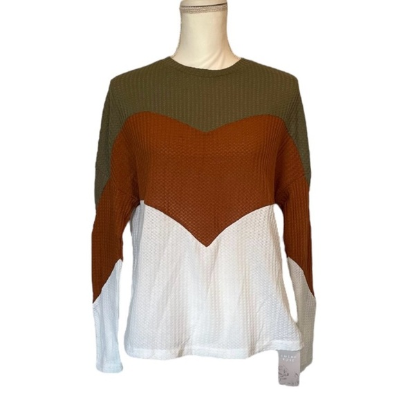 Emery Rose by SHEIN Colorblock Long Sleeve Women’s Small Casual Top - Picture 2 of 12